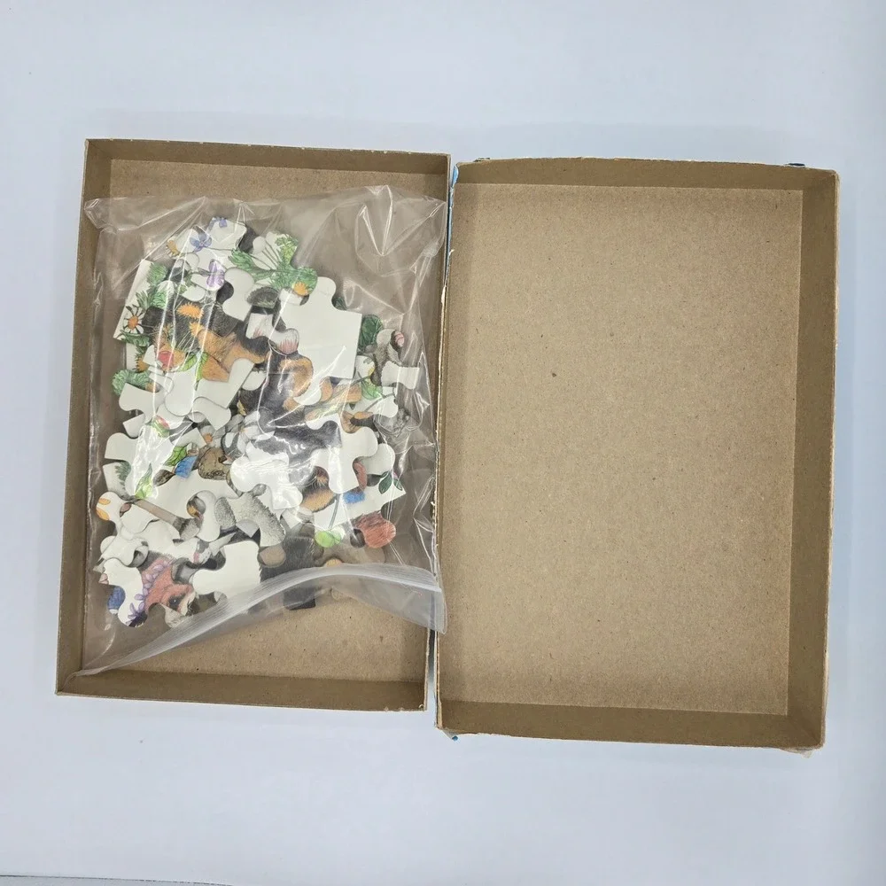 Vintage Milton Bradley MB 60 Piece Cloverleaf Lane‎ Series Fox Dog Mouse Puzzle